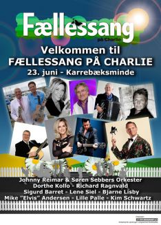 Sankt Hans og Fællessang på Charlie sankt hans bål musik underholdning  Johnny Reimar  Johnny Logan, Lendager Band, Keld & Hilda og Fede Finn & Funny Boyz Karrebæksminde